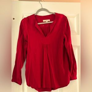LOFT red long sleeve tunic shirt